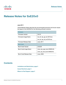 Release Notes for SxE20x0 Release Notes