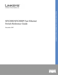 SFE2000/SFE2000P Fast Ethernet Switch Reference Guide NKSYS ONE COMMUNICATIONS SOLUTION