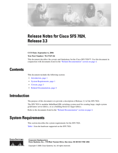 Release Notes for Cisco SFS 7024 Release 3.3 ,