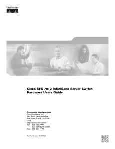 Cisco SFS 7012 InfiniBand Server Switch Hardware Users Guide