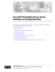 Cisco SFS 7012 InfiniBand Server Switch Installation and Configuration Note