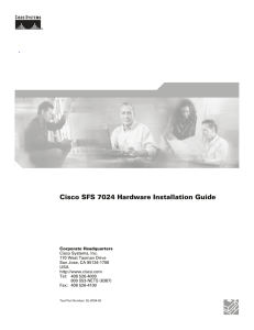 Cisco SFS 7024 Hardware Guide .