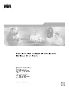 Cisco SFS 7024 InfiniBand Server Switch Hardware Users Guide
