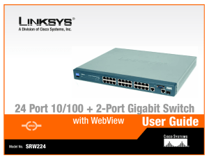 User Guide 24 Port 10/100 + 2-Port Gigabit Switch with WebView SRW224