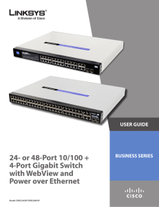 24- or 48-Port 10/100 + 4-Port Gigabit Switch with WebView and