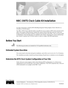 NBC-3 BITS Clock Cable Kit Installation