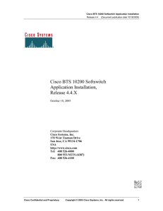 Cisco BTS 10200 Softswitch Application Installation, Release 4.4.X