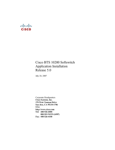 Cisco BTS 10200 Softswitch Application Installation Release 5.0