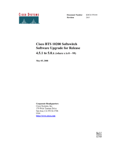 Cisco BTS 10200 Softswitch Software Upgrade for Release 4.5.1 to 5.0.x