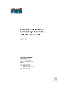 Cisco BTS 10200 Softswitch Software Upgrade for Release 4.2.0.V04-V10 to 4.2.0.V11