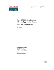 Cisco BTS 10200 Softswitch Software Upgrade for Release 5.x to 6.x