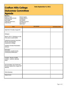 Crafton Hills College Outcomes Committee Agenda Date September 8, 2011