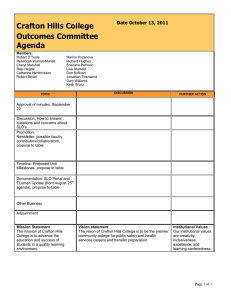 Crafton Hills College Outcomes Committee Agenda Date October 13, 2011