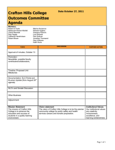 Crafton Hills College Outcomes Committee Agenda Date October 27, 2011