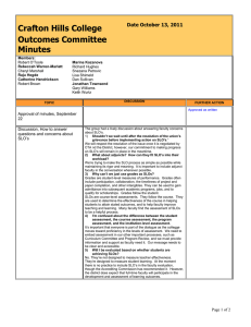 Crafton Hills College Outcomes Committee Minutes Date October 13, 2011