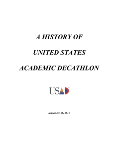 A HISTORY OF  UNITED STATES ACADEMIC DECATHLON