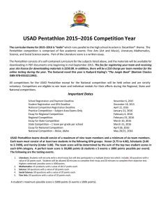 USAD Pentathlon 2015–2016 Competition Year