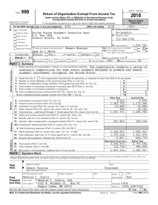 990 2010 Return of Organization Exempt From Income Tax