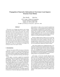 Propagation of Innovative Information in Non-Linear Least-Squares Structure from Motion