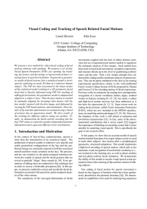 Visual Coding and Tracking of Speech Related Facial Motions