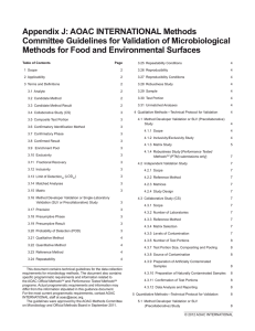 Appendix J: AOAC INTERNATIONAL Methods Committee Guidelines for Validation of Microbiological