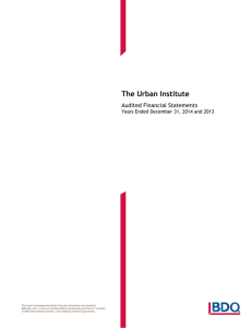 The Urban Institute Audited Financial Statements  
