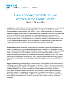 Can Economic Growth Include Women in the Global South?  Speaker Biographies