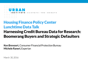 Housing Finance Policy Center Lunchtime Data Talk