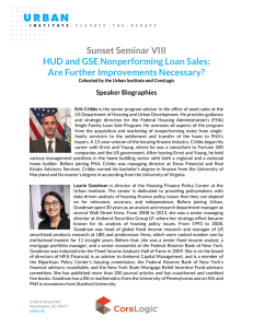 Sunset Seminar VIII HUD and GSE Nonperforming Loan Sales: