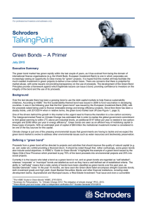 – A Primer Green Bonds July 2015