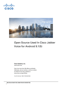 Open Source Used In Cisco Jabber Voice for Android 9.1(5)
