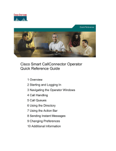 Cisco Smart CallConnector Operator Quick Reference Guide