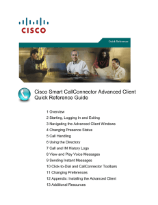 Cisco Smart CallConnector Advanced Client Quick Reference Guide