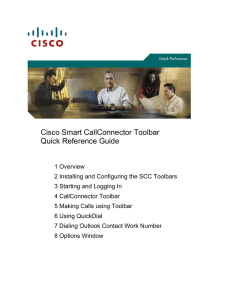 Cisco Smart CallConnector Toolbar Quick Reference Guide