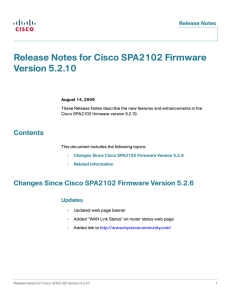 Release Notes for Cisco SPA2102 Firmware Version 5.2.10 Release Notes