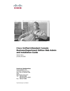 Cisco Unified Attendant Console Business/Department Edition Web Admin and Installation Guide