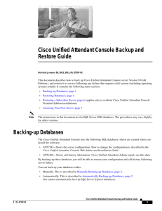 Cisco Unified Attendant Console Backup and Restore Guide