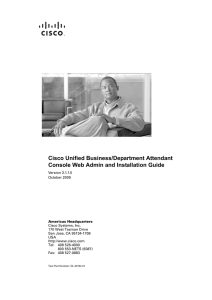 Cisco Unified Business/Department Attendant Console Web Admin and Installation Guide