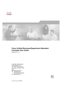 Cisco Unified Business/Department Attendant Consoles User Guide