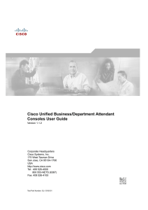 Cisco Unified Business/Department Attendant Consoles User Guide