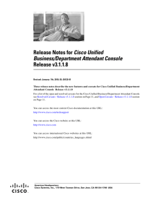 Cisco Unified Release v3.1.1.8 Business/Department Attendant Console