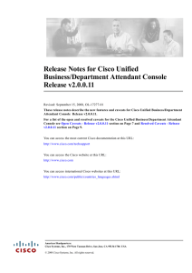 Release Notes for Cisco Unified Business/Department Attendant Console Release v2.0.0.11