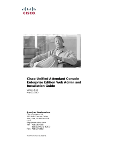 Cisco Unified Attendant Console Enterprise Edition Web Admin and Installation Guide