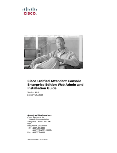 Cisco Unified Attendant Console Enterprise Edition Web Admin and Installation Guide