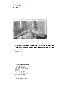Cisco Unified Attendant Console Premium Edition Web Admin and Installation Guide