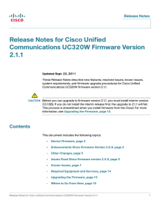 Release Notes for Cisco Unified Communications UC320W Firmware Version 2.1.1 Release Notes