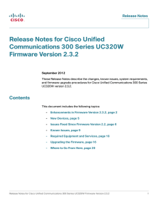 Release Notes for Cisco Unified Communications 300 Series UC320W Firmware Version 2.3.2