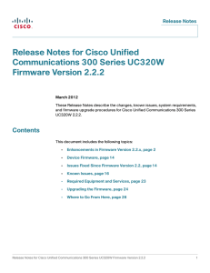 Release Notes for Cisco Unified Communications 300 Series UC320W Firmware Version 2.2.2