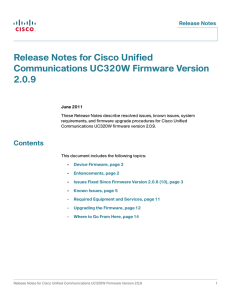 Release Notes for Cisco Unified Communications UC320W Firmware Version 2.0.9 Release Notes