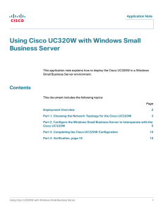 Using Cisco UC320W with Windows Small Business Server Application Note